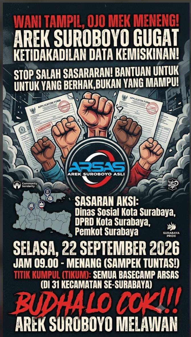 ARSAS Minta Pemkot Surabaya Lakukan Validasi Ulang Data Kemiskinan