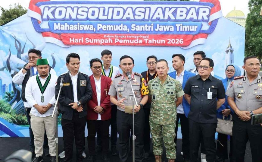 Momentum Sumpah Pemuda, 5.000 Mahasiswa dan Santri Gelar Konsolidasi Akbar di Mapolda Jatim