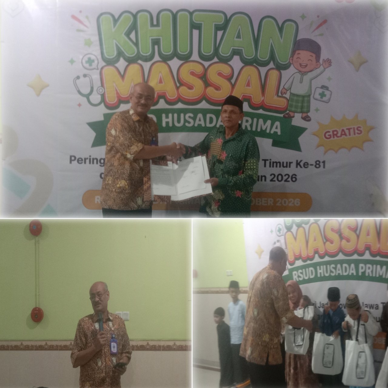 Peringati Hari Jadi ke-81 Provinsi Jawa Timur dan Hari Santri Nasional 2026, RSUD Husada Prima Gelar Khitanan Massal