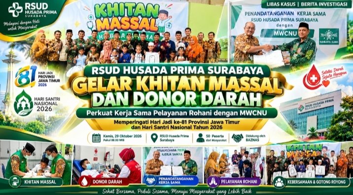 RSUD Husada Prima Surabaya Gelar Khitan Massal dan Donor Darah, Perkuat Kerja Sama Pelayanan Rohani dengan MWCNU