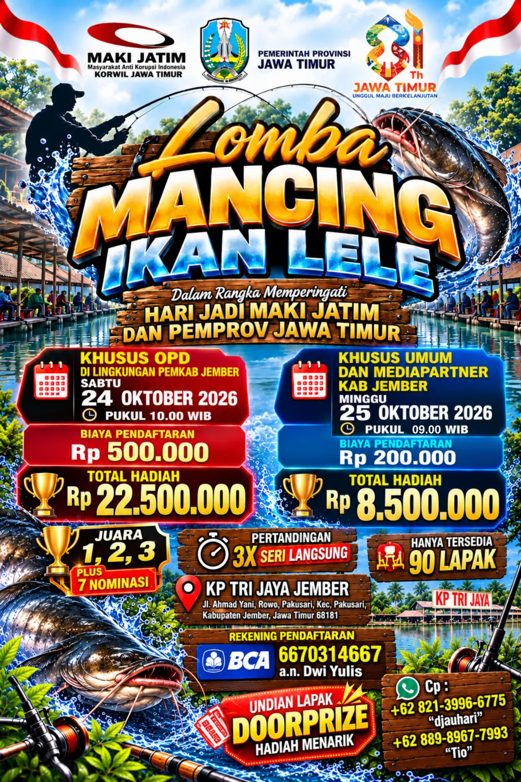 Semarak HUT ke-15 MAKI Jatim, Lomba Mancing di Jember Siapkan Motor Listrik dan Hadiah Rp31 Juta