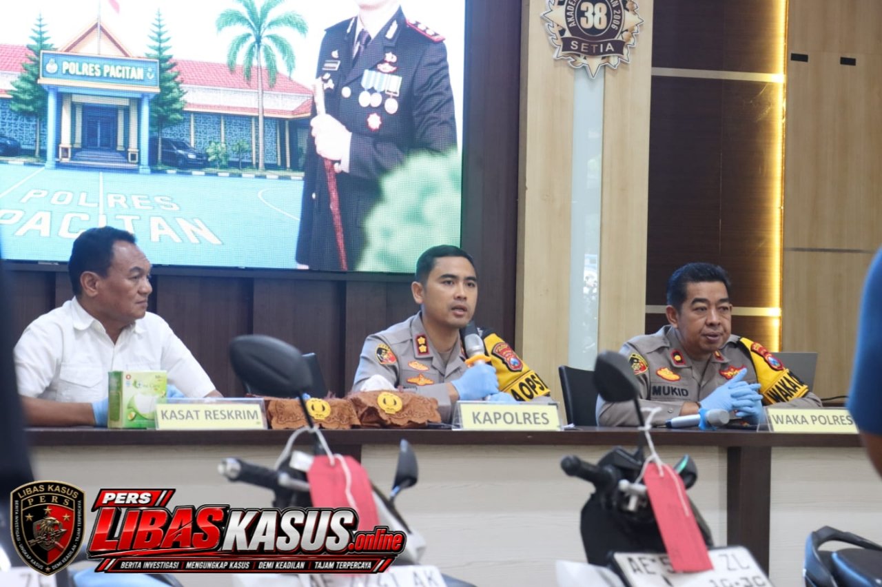 Polres Pacitan Amankan Montir Tersangka Curanmor di Tiga Lokasi